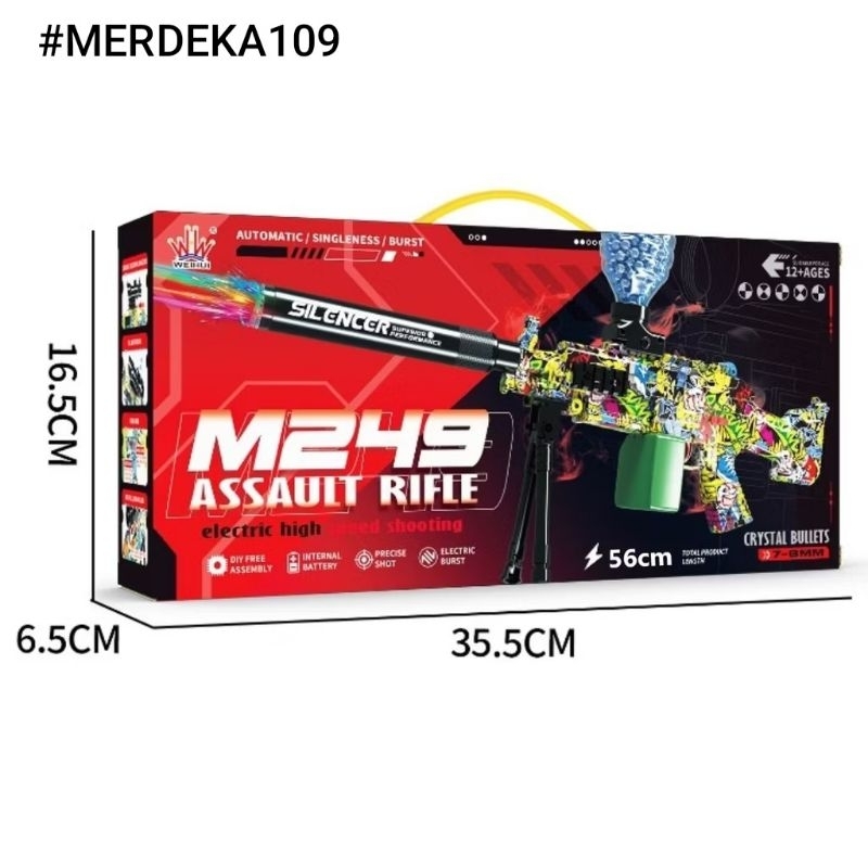 Mainan Anak Tembakan Water Gell Wgg Wgb M249 Automatic Electric Baterai Charger News