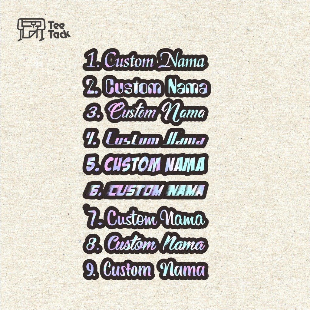 

Cutting Stiker custom nama / tulisan Hologram desain suka suka sehari jadi