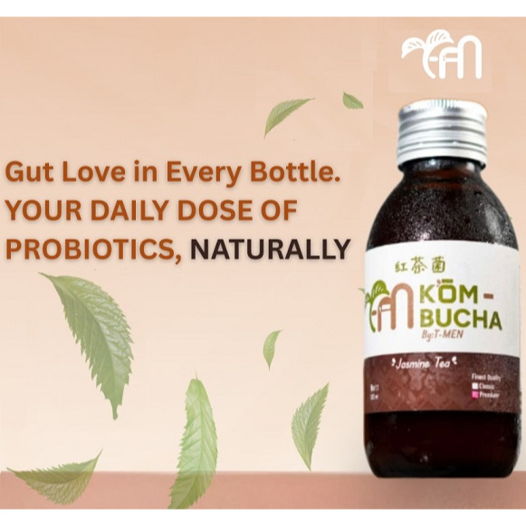 

Jasmine Tea (JT) - Premium & Finest Home Made Kombucha by T-Men - 4x125 ml (500 ml). Raw, Unpasteurized