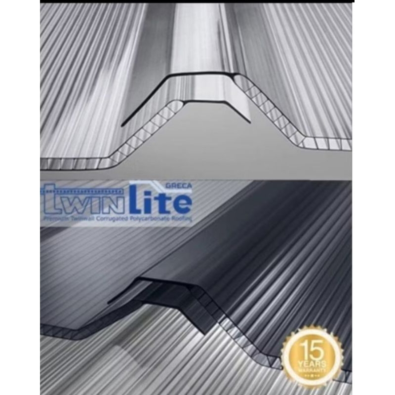 Atap Twinlite Greca 6mm /lembar/Atap transparan double layer Twinlite Greca 6mm
