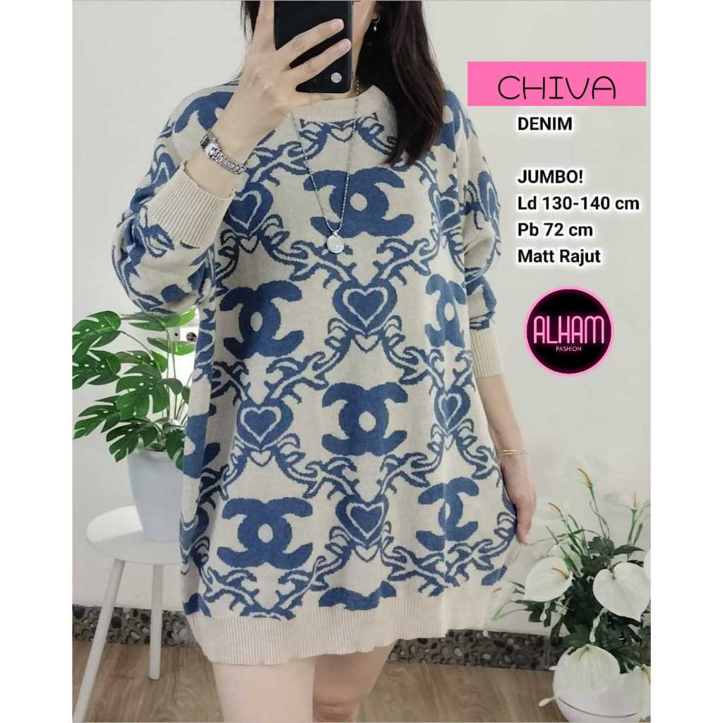 BLOUSE RAJUT WANITA KOREAN STYLE IMPORT OVERSIZE BAJU ATASAN WANITA BLOUSE JUMBO LD 130 ATASAN BIG S