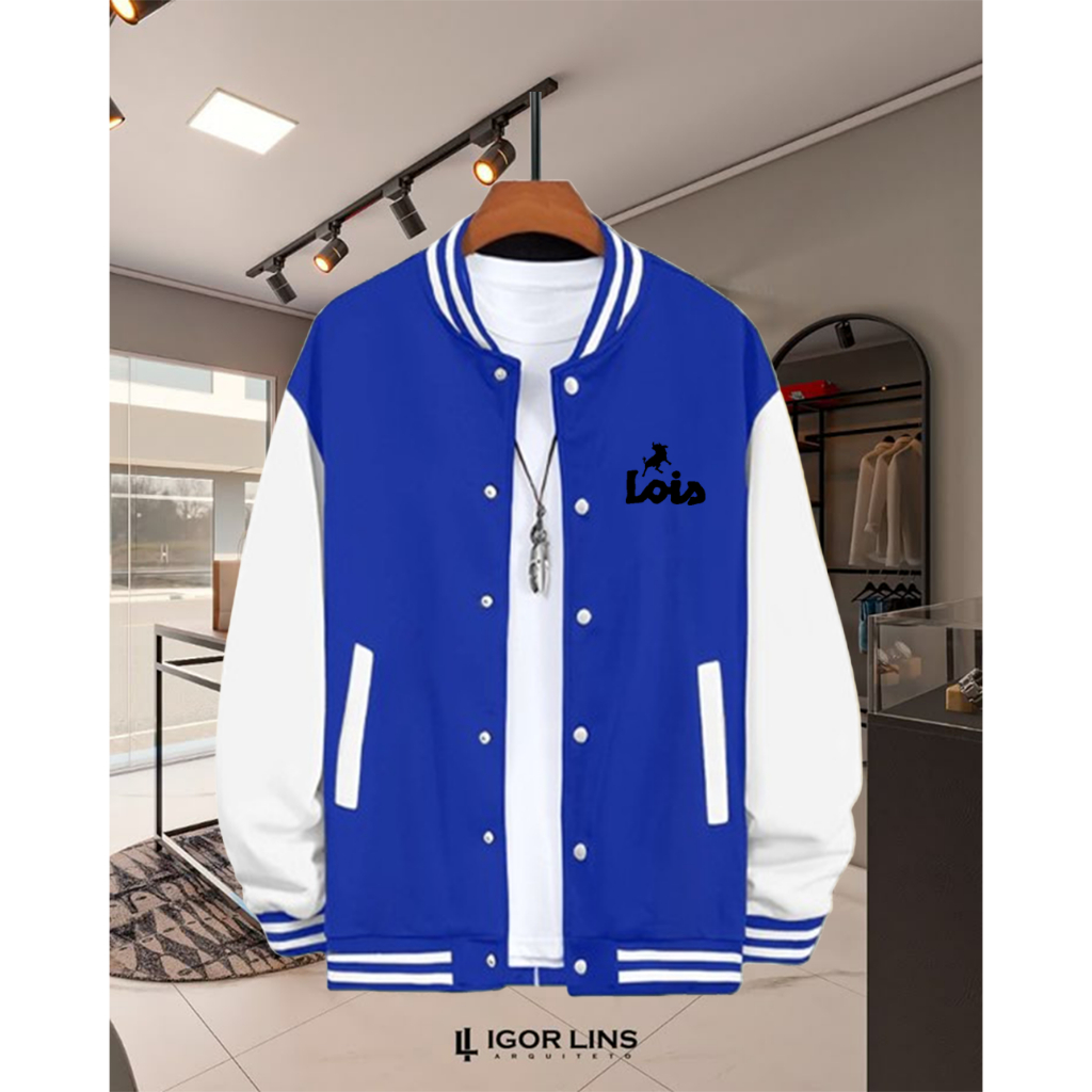 [ COD ] Jaket Baseball Varsity kancing  Logo Varsity Lois Text Hitam Jaket Varsity Kancing Premium P