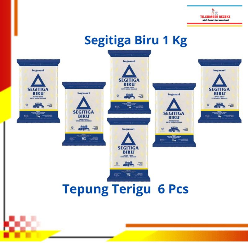 

[PAKET HEMAT ISI 6] Tepung Segitiga Biru 1 KG PROMO MURAH /SegitigaTepung Terigu 1 Kg PROMO MURAH