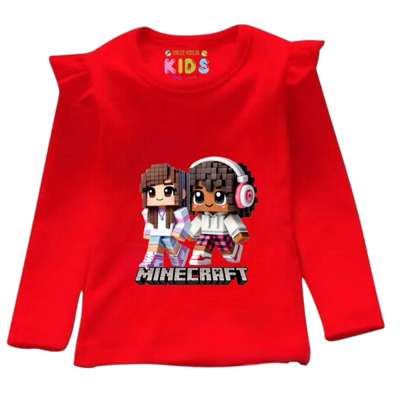 KAOS ANAK PEREMPUAN LENGAN PANJANG KAOS ANAK PEREMPUAN LENGAN PANJANG MINECRAFT