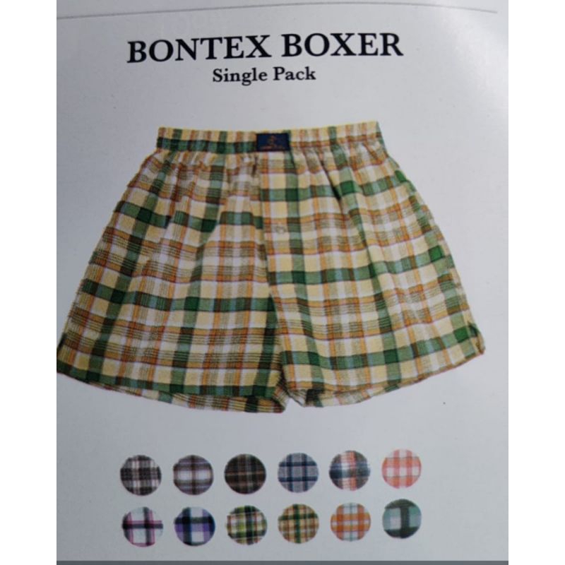 BONTEX Celana boxer pria katun kotak kotak