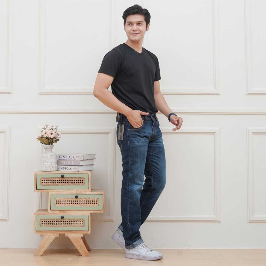 GET HUGO PREMIUM - Celana Slim Fit Color Bio Stunt Bahan Denim Jeans