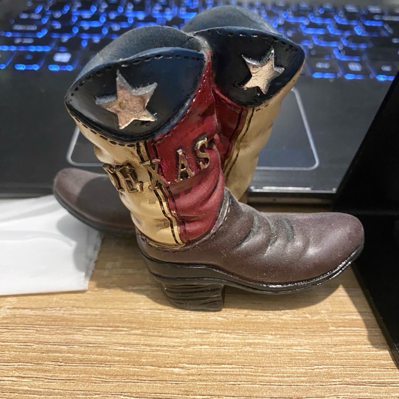 

tempat pen pencil / card holder boot cowboy texas souvenir pajangan