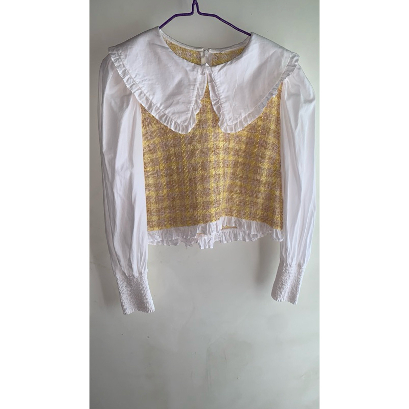BLOUSE ZARA KATBOL TWEED (buy 2 get 1 free