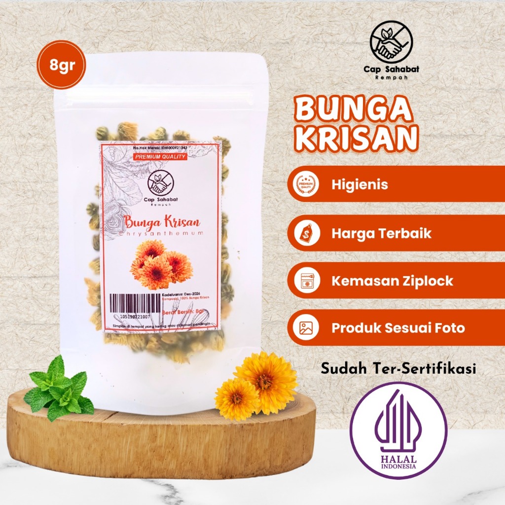 

Teh Bunga Krisan Kering / Dried Chrysanthemum / Tisane / Artisan Tea / Flower Tea / Teh Bunga / Tea Blend 100% Premium Quality Cap Sahabat