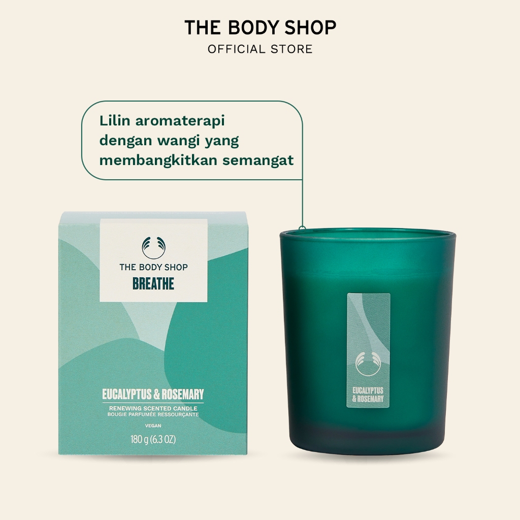 The Body Shop Breathe Renewing Scented Candle 180g - Eucalyptus & Rosemary