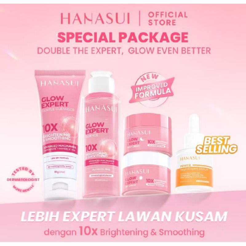 HANASUI Glow Expert Skincare /Paket hanasui glowing+serum