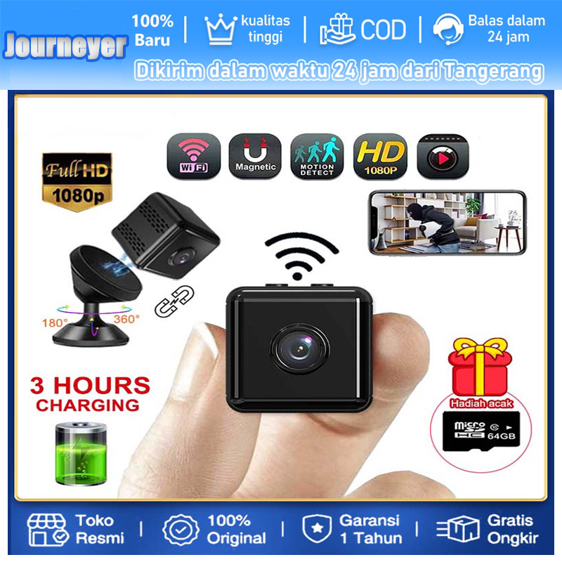 Kamera Mini CCTV 1080P Wifi Camera Mini Spy Cam Tersembunyi Kamera Pengintai Mini CCTV Baterai