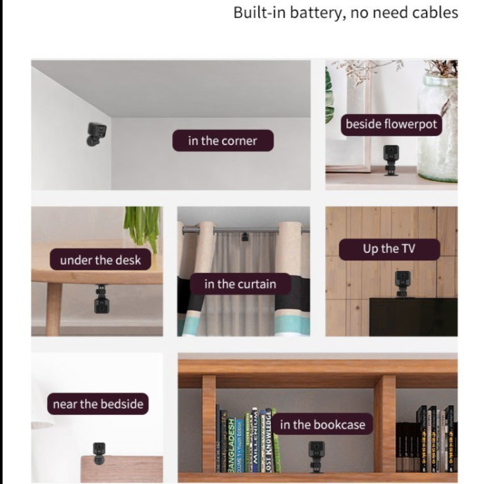 KAMERA PENGINTAI MINI KECIL WIFI TANPA KABEL JARAK JAUH CCTV MINI TERSEMBUNYI SPY CAM HIDDEN CAMERA