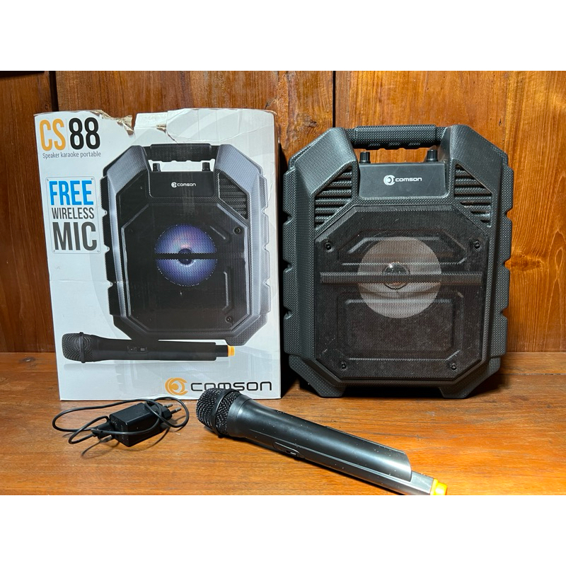 SPEAKER COMSON CS88 FREE MIC WIRELESS KARAOKE