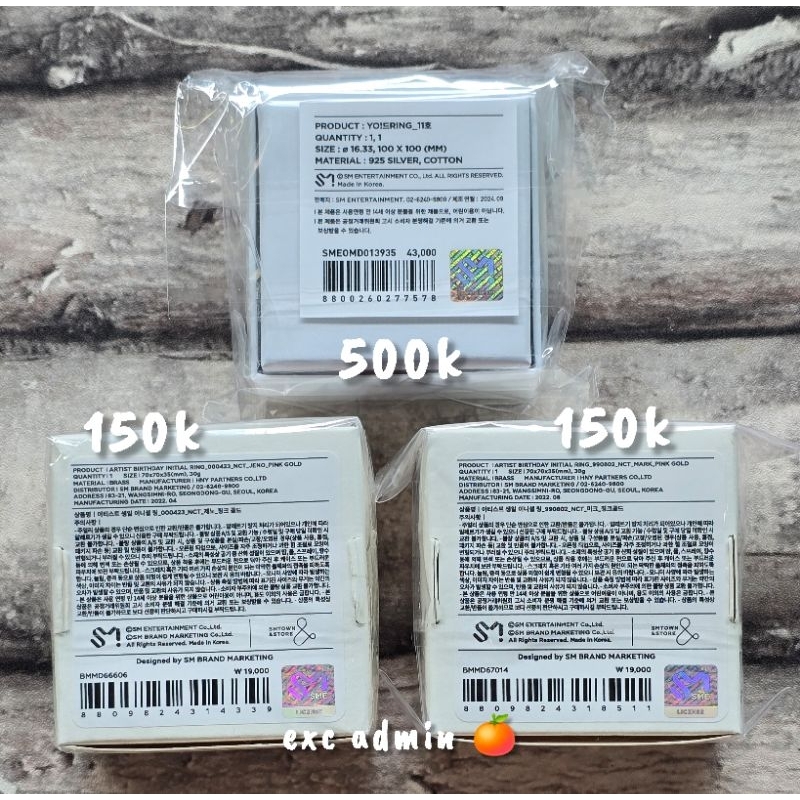 nct dream aab all about markno mark jeno sm artist birthday initial ring cincin pink rose gold 8th d