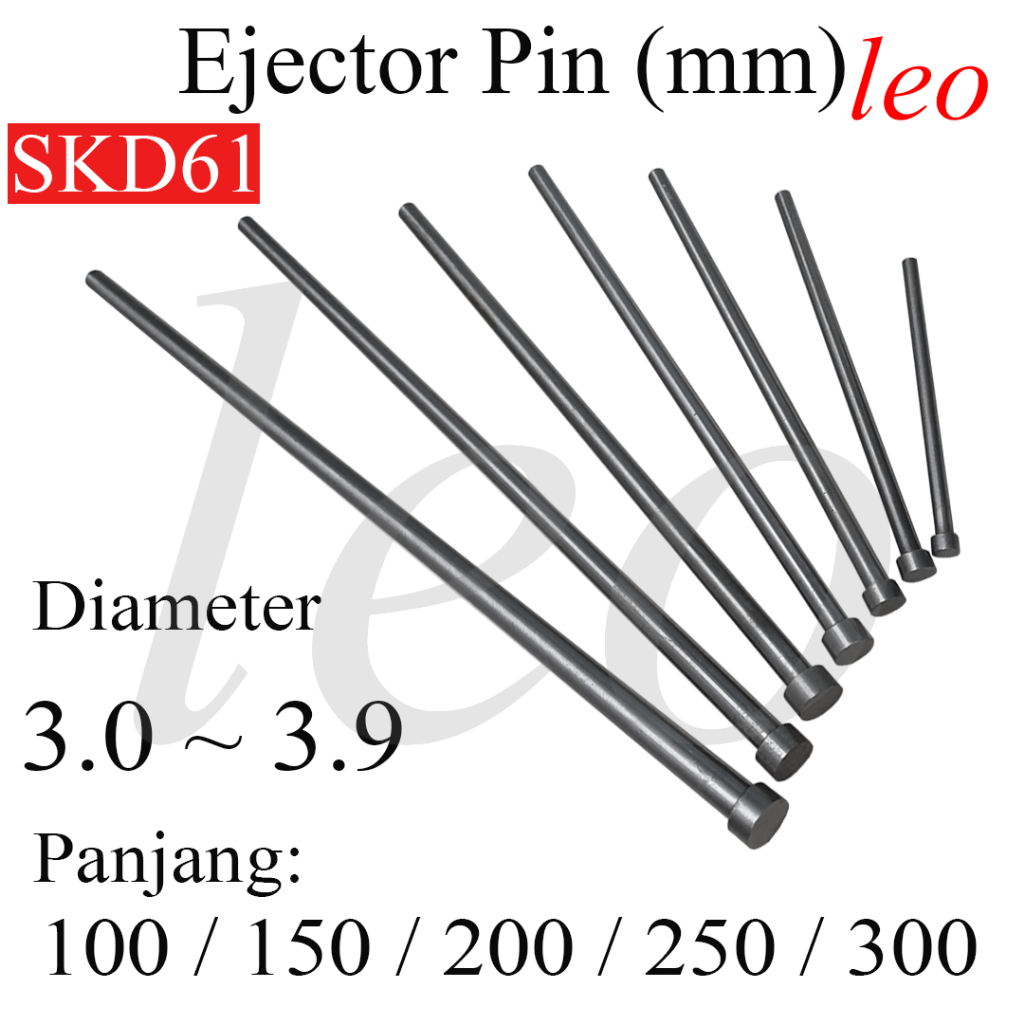 Ejector Pin SKD61 3/3.1/3.2/3.3/3.4/3.5/3.6/3.7/3.8/3.9 mm Panjang 100/150/200/250/300 Ejektor Pin I