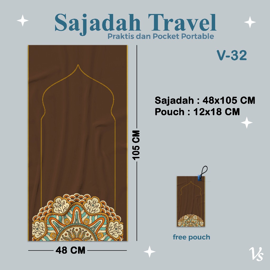SAJADAH TRAVEL/ SAJADAH SOUVENIR TAHLILAN DAN PESTA FREE POUCH V32