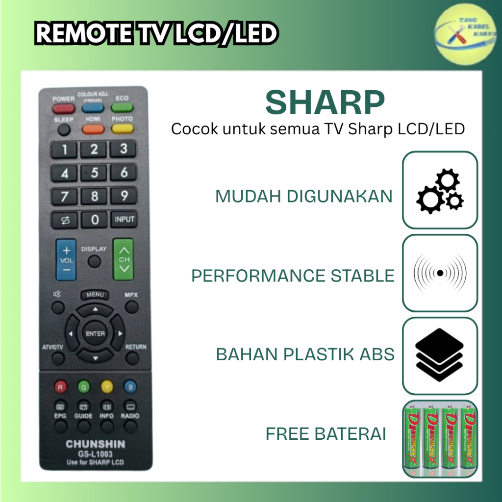 REMOTE REMOT TV LCD LED SHARP AQUOS GB225 WJSA MULTI UNIVERSAL