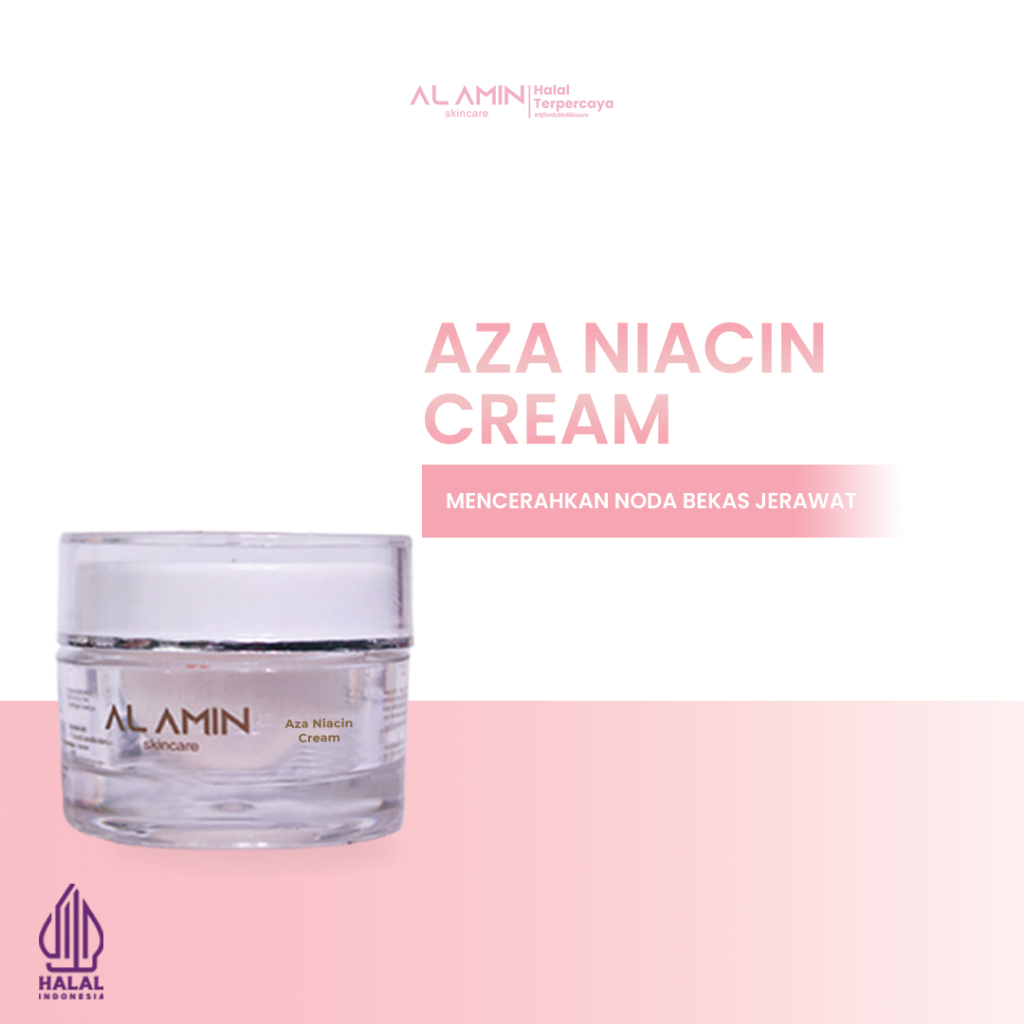 Alamin Post Acne Cream Azza Niacin penghilang Bekas Jerawat Merah Noda Hitam