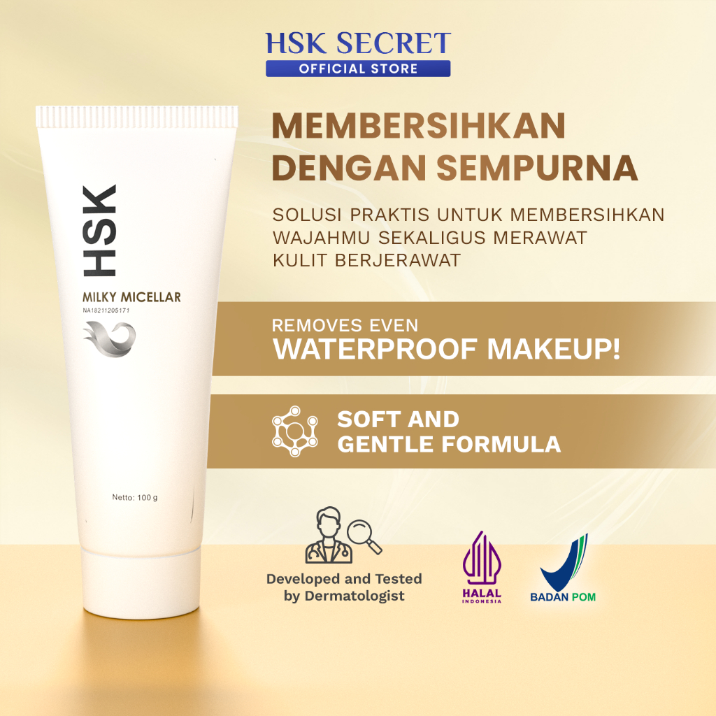 HSK Secret Milky Micellar for Acne & Oily | Membersihkan Makeup & Kotoran, Atasi Jerawat & Minyak