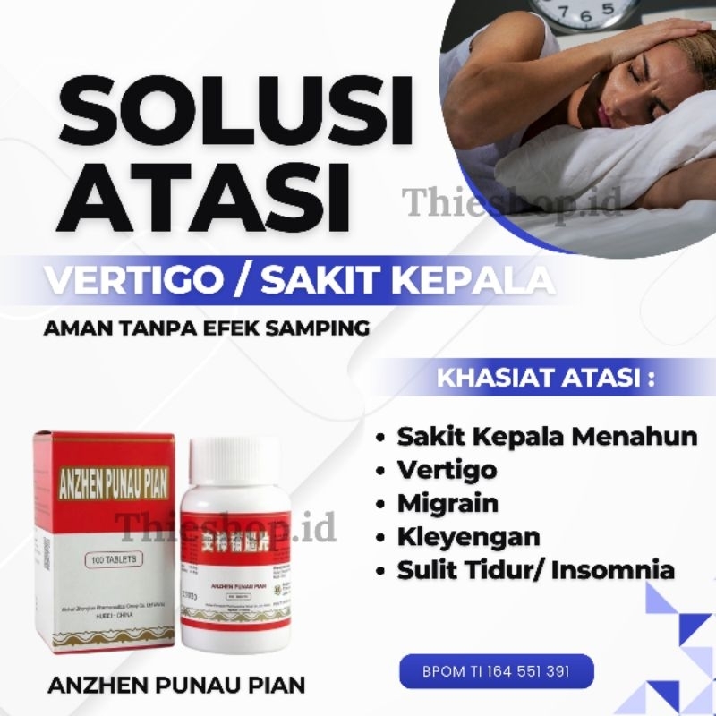 Obat Vertigo Sakit Kepala Menahun  Pusing Berputar Herbal Cina BPOM