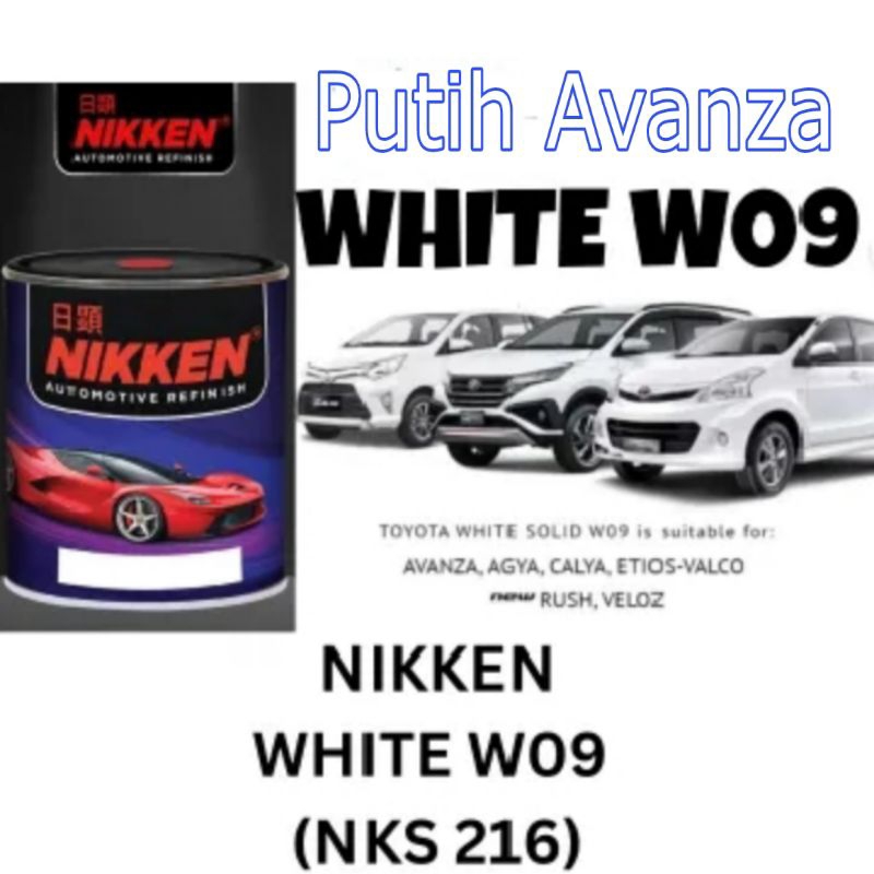 Cat Putih Avanza White W09 Nikken Cat Mobil Motor High Gloss 1Kg