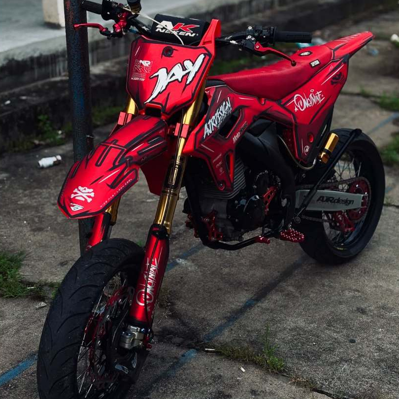DECAL CRF450L MERAH SIMPEL BISA UNTUK CRF150L KLX DTRACKER WR GORDON