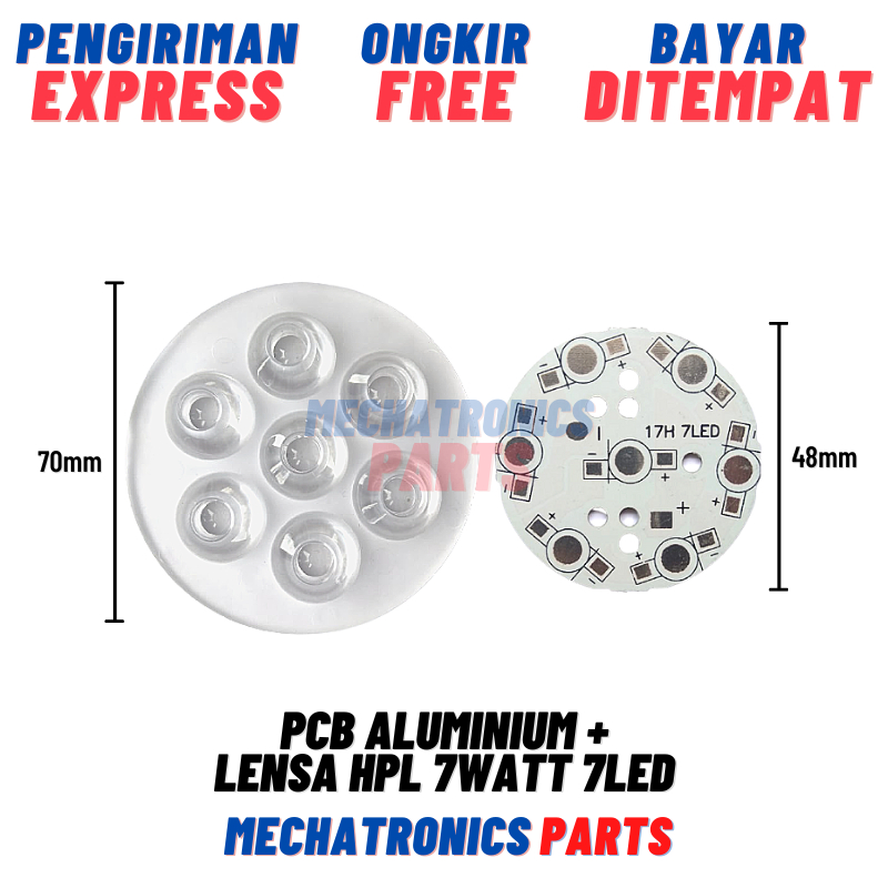 [DSP-9446] PCB ALUMINIUM + LENSA HPL 7WATT 7LED HPL 47/70MM