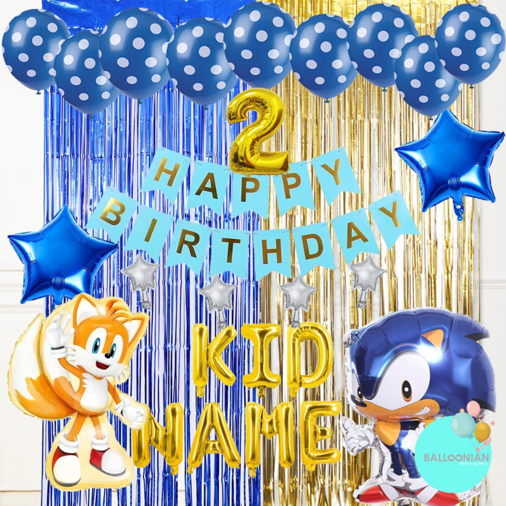 SONIC SIMPLE DECOR/DEKORASI ULTAH ANAK/BALLOON FOIL/BALON SONIC