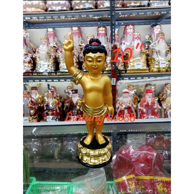 patung buddha kecil / Buddha berdiri / yifo / yi fo - fiber - 10inch