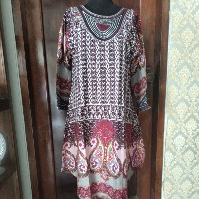 Atasan wanita Tunik NMR Merah Maroon payet