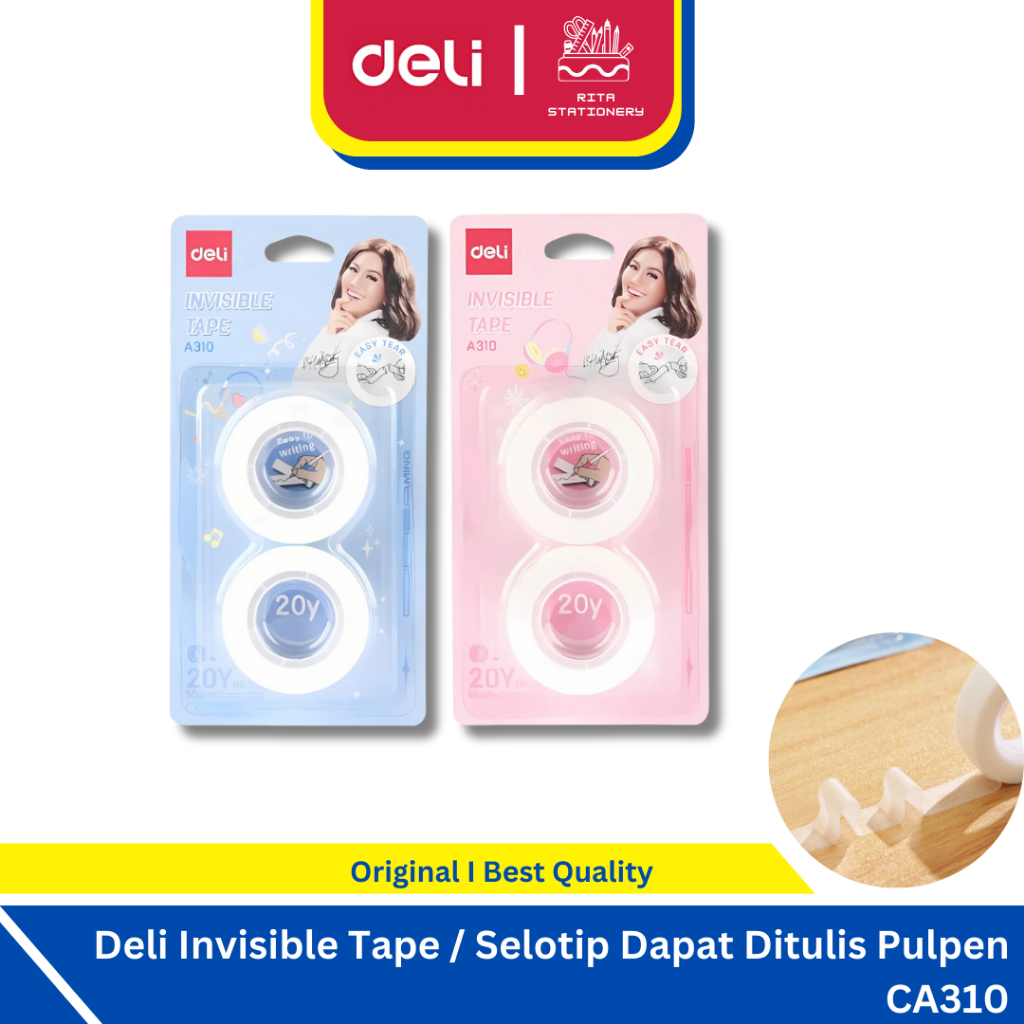 

Deli Invisible Tape / Selotip / Isolasi Transparan 18 meter Dapat Ditulis Pulpen CA310 Agnez Mo