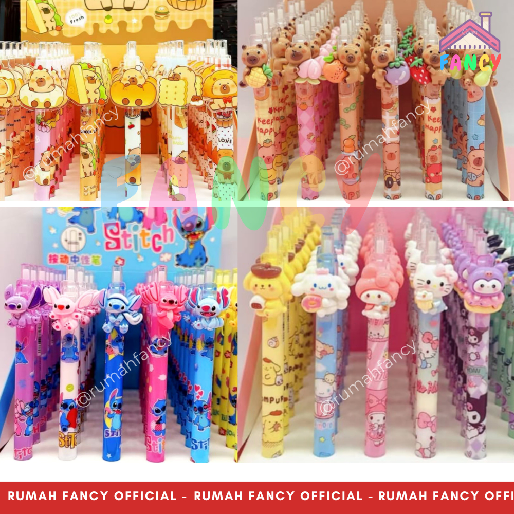 

[1BOX / 48PCS] Bolpen Gel Cetek / Pulpen/ Pena Gel / Bolpen Bentuk BONEKA CAPYBARA/ KARTUN Lucu