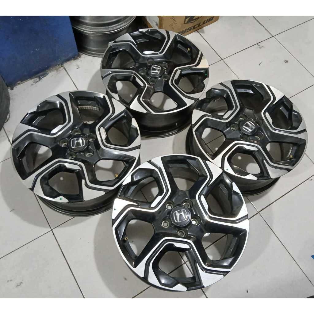 VELG OEM MOBIL BEKAS CRV TURBO RING 18 BAUT 5X114 BLACK POLISH KONDISI AMAN ORIGINAL