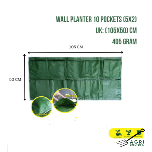 Wall Planter Bag 10 Kantong Pot Dinding Hijau Planter Bag Vertical / Wall Planter Bag