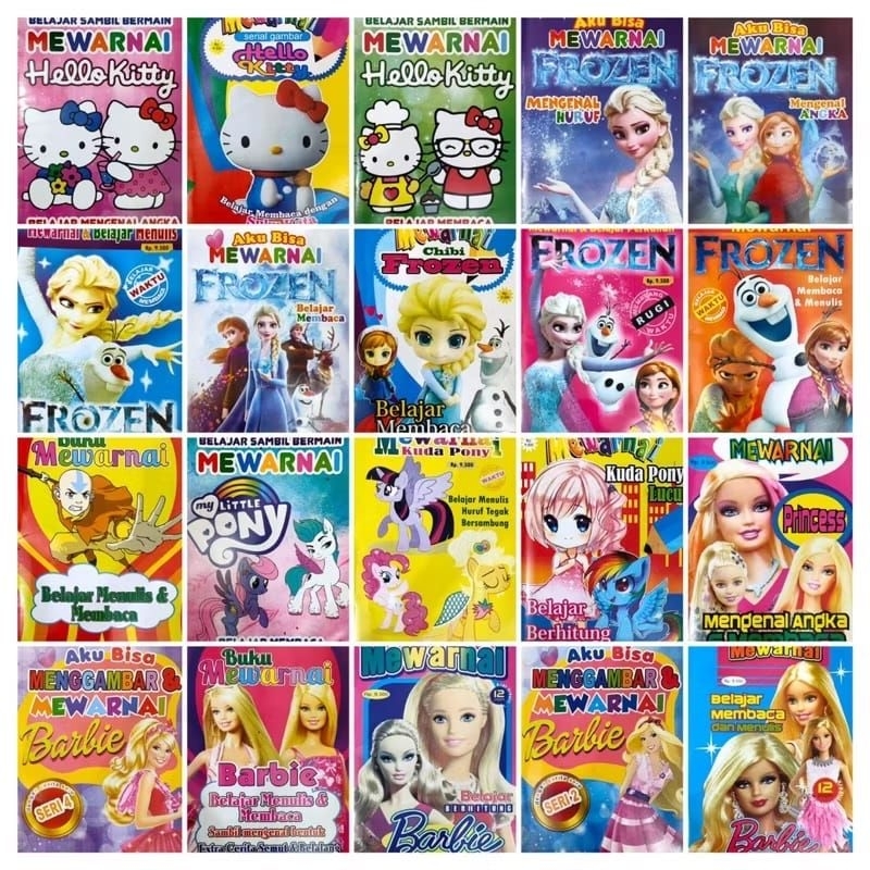 Buku Mewarnai Anak Murah TK Paud Pra SD Untuk usia 2-6 Tahun/Mewarnai Karakter-Islami/Belajar Membac