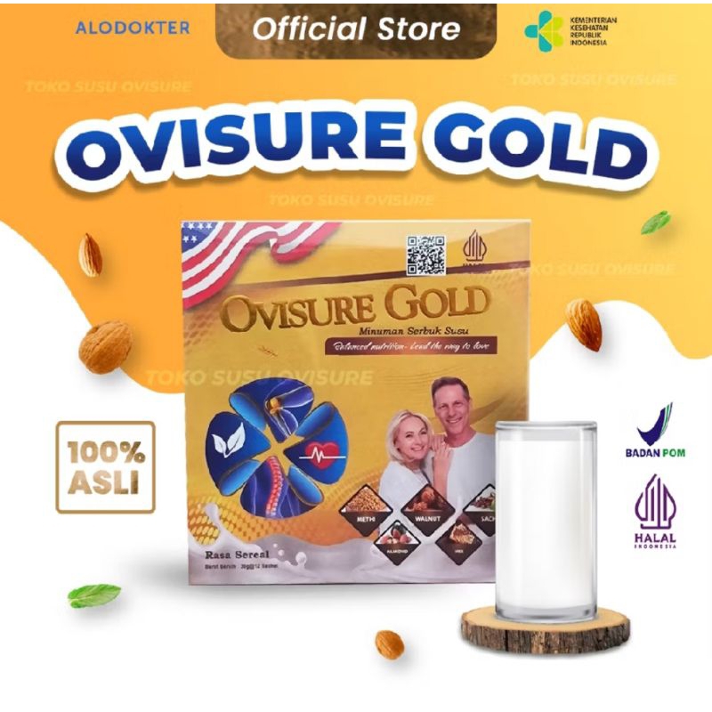 

OVISURE GOLD MILK Susu Usa Asli Original Susu Untuk Tulang Dan Sendi - Paket 1 Box