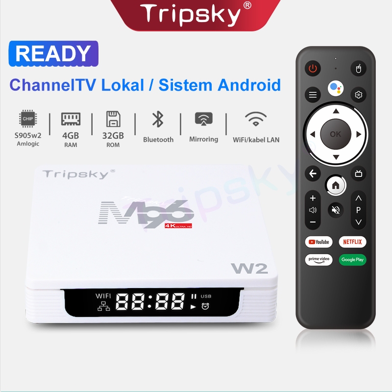 Tripsky amdroid  tv box  M96-w2 Tv Box 4GB Ram 32GB Rom Support Bluetooth 4K Android Tv Box Android1
