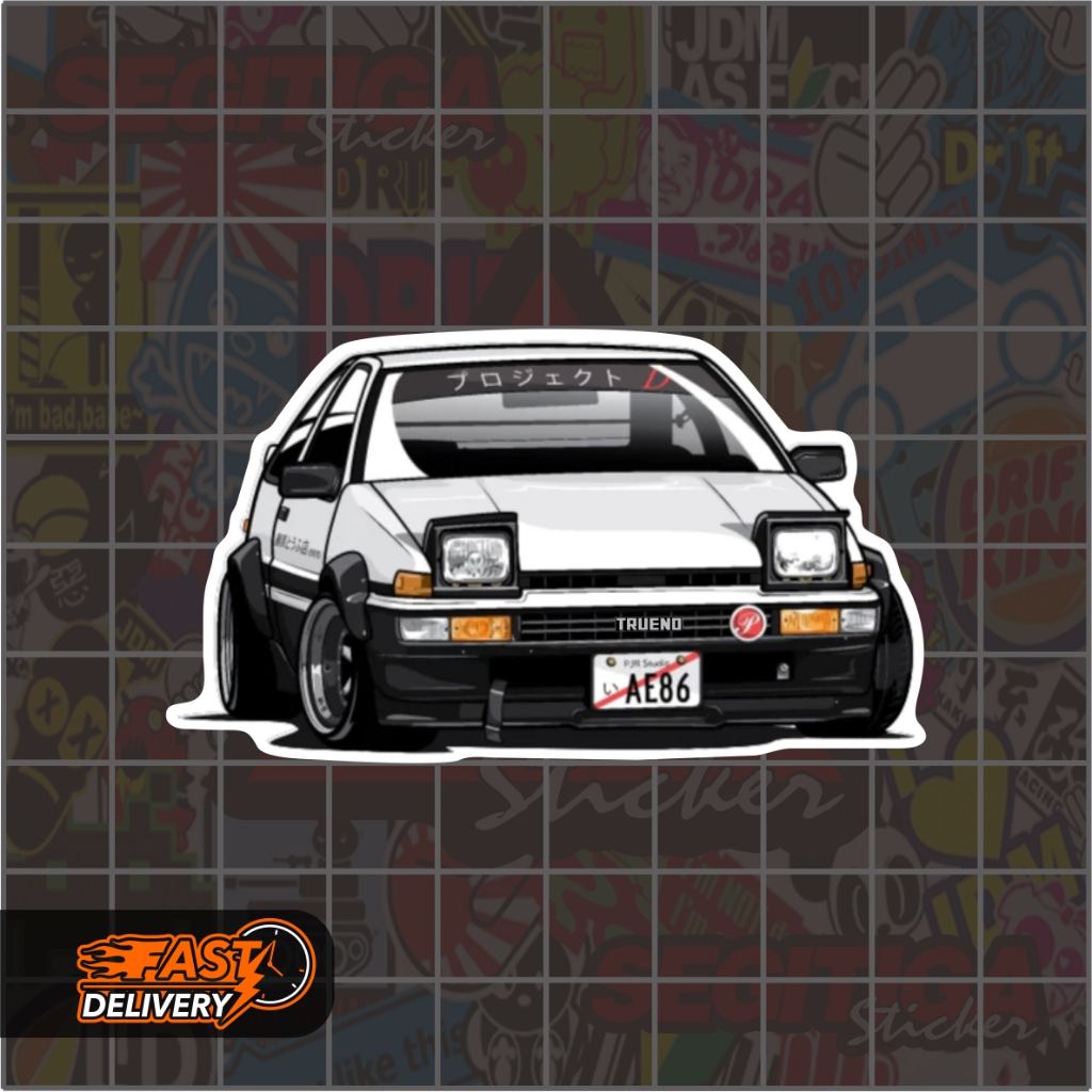 Sticker AE86 Trueno Ukuran 7 x 4 Cm