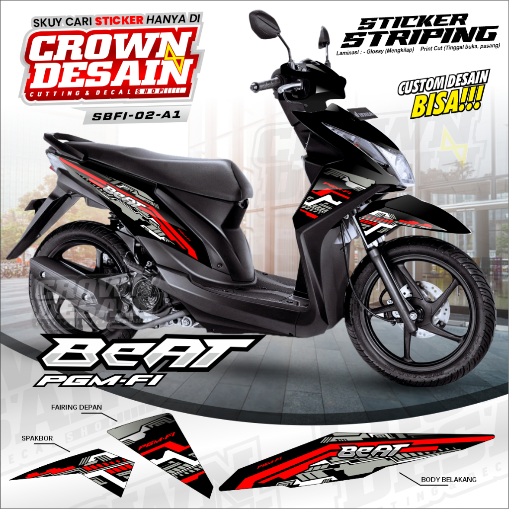 Striping Beat Fi Matrixline - Sticker Striping Beat Fi - Aksesoris Motor Variasi Sticker Body Motor