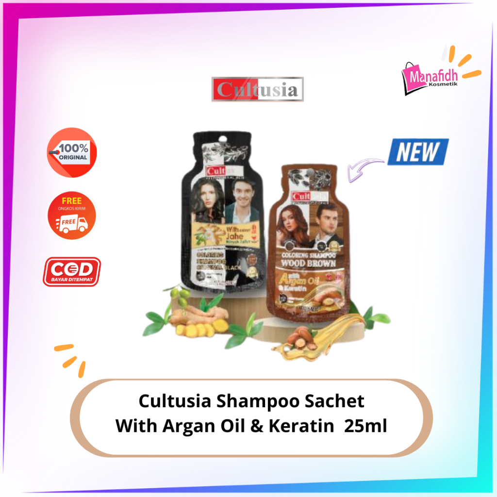 Cultusia Shampoo Sachet dengan Argan Oil & Keratin Sachet 25ml