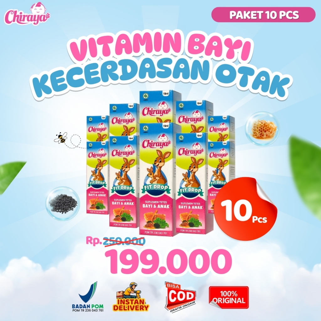 Chiraya Vitamin Bayi Penambah Napsu Makan Madu Herbal Pelancar Bicara Paket Bundling 10Botol