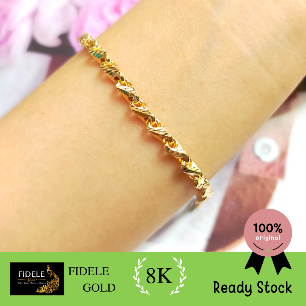 Gelang ular gelang lipan sisik naga gelang emas 375 8k emas muda