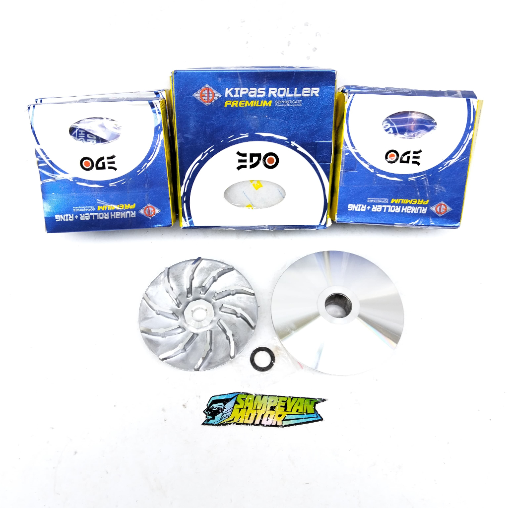 Promo Cuci Gudang Rumah Tempat Roller Murah Set Tutup Kipas Pulley Puly Edo Racing Bubut Mio Sporty 