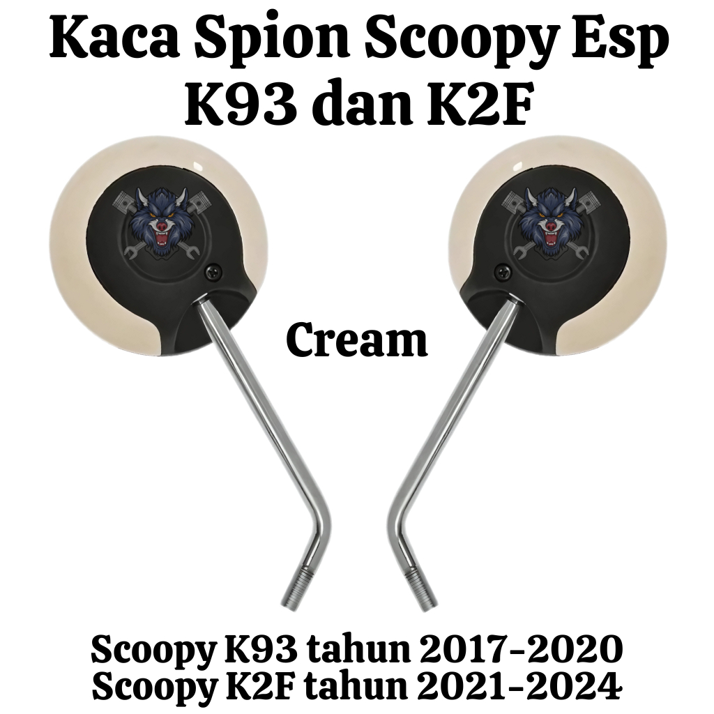 Kaca spion scoopy esp new 2021 prestige k2f cream krem