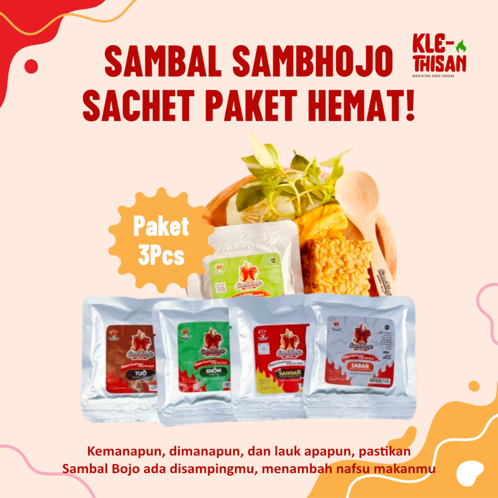 

Sambel Sachet Sambal Saset Sachet Paket isi 3 Sambhojo Sambal Baby Cumi Bawang Terasi Ijo ParuTeri
