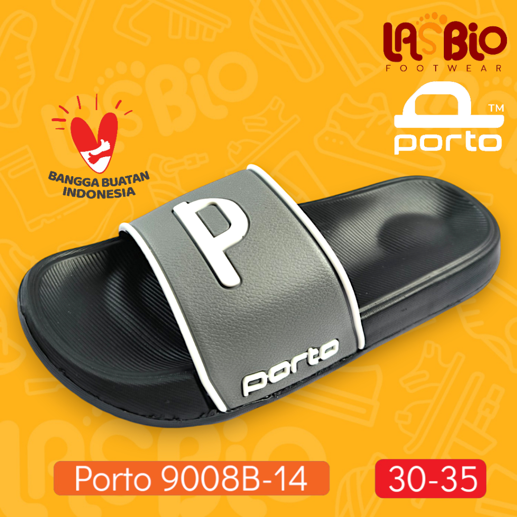 Porto Sandal Selop Anak Remaja Tanggung Cowok Anti Slip Karet 9008B-14