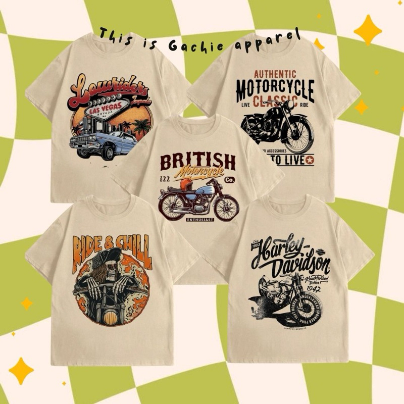 Kaos Anak Premium | Kaos Vintage anak | Kaos Bayi | Kaos Motor Dewasa | Kaos beige anak (Motor Serie