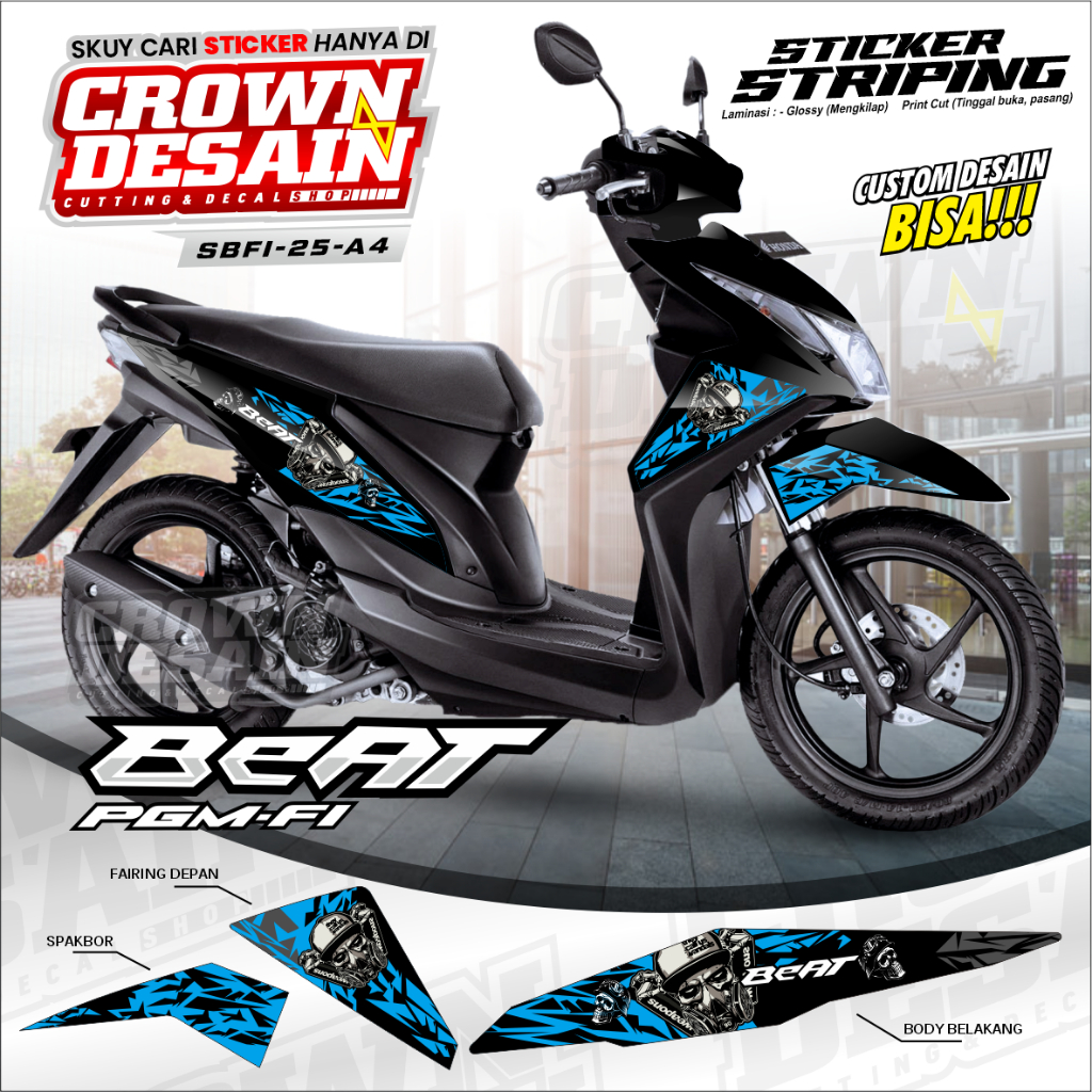 Stiker Striping Beat FI - Stiker Honda Beat - Striping Honda Beat Fi - Custom Desain Stiker Motor