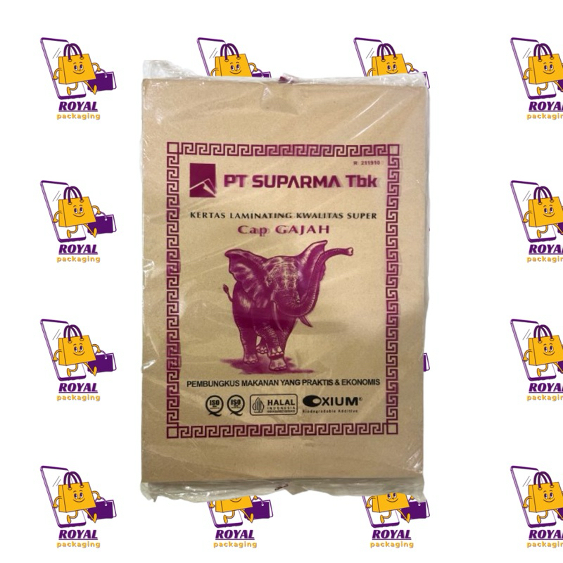 [ISI 250 ] Kertas Minyak Makanan Nasi Cap Gajah Ungu Isi 250 Lembar Terjangkau Dan Terjamin | Pembun